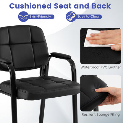 Goflame Leather Office Reception Chairs with Padded Armrests