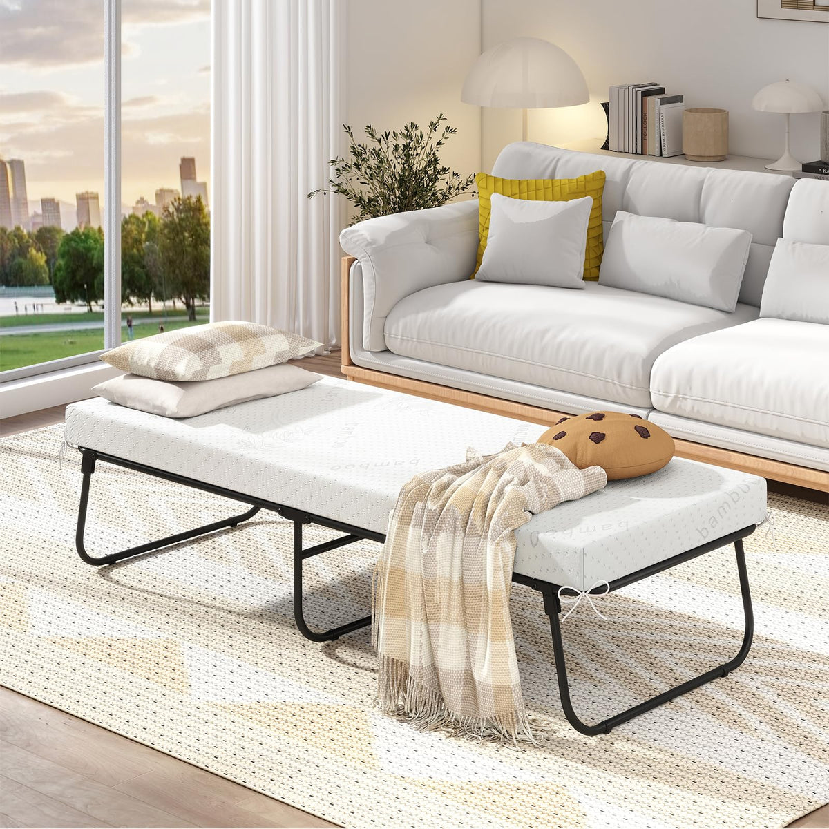 Goflame Folding Bed with Mattress for Adults