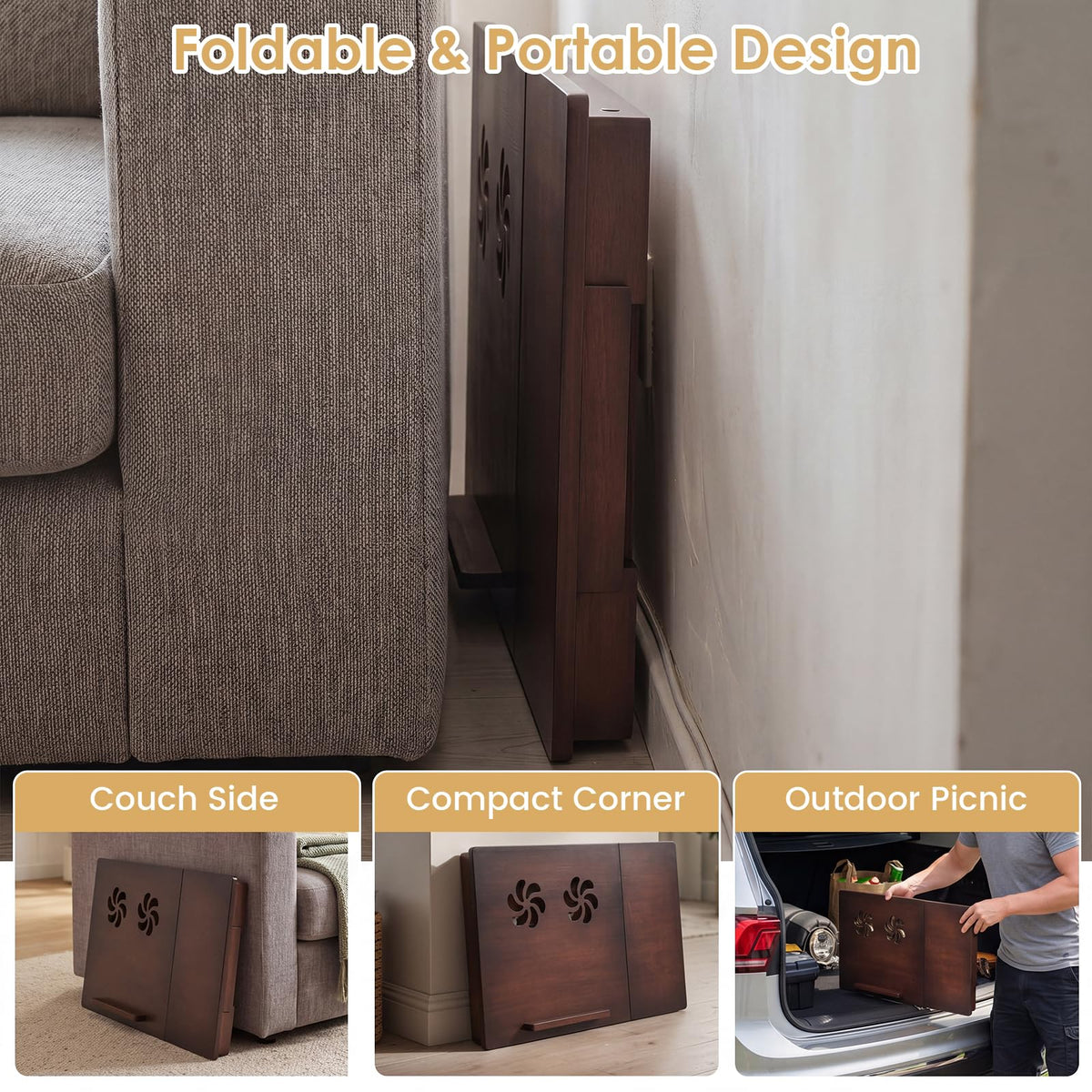 Goflame Bamboo Laptop Desk for Bed