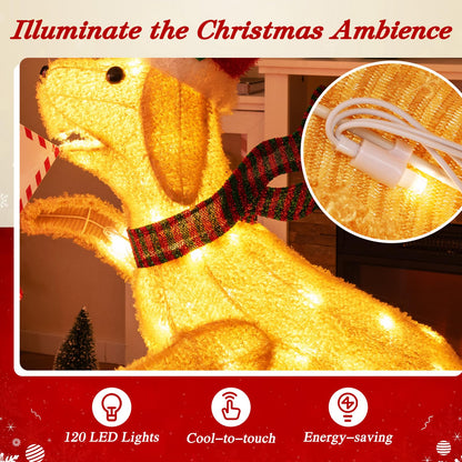 Goflame 3.5 FT Lighted Dachshund Climbing Mailbox, Pre-Lit Christmas Holiday Decoration