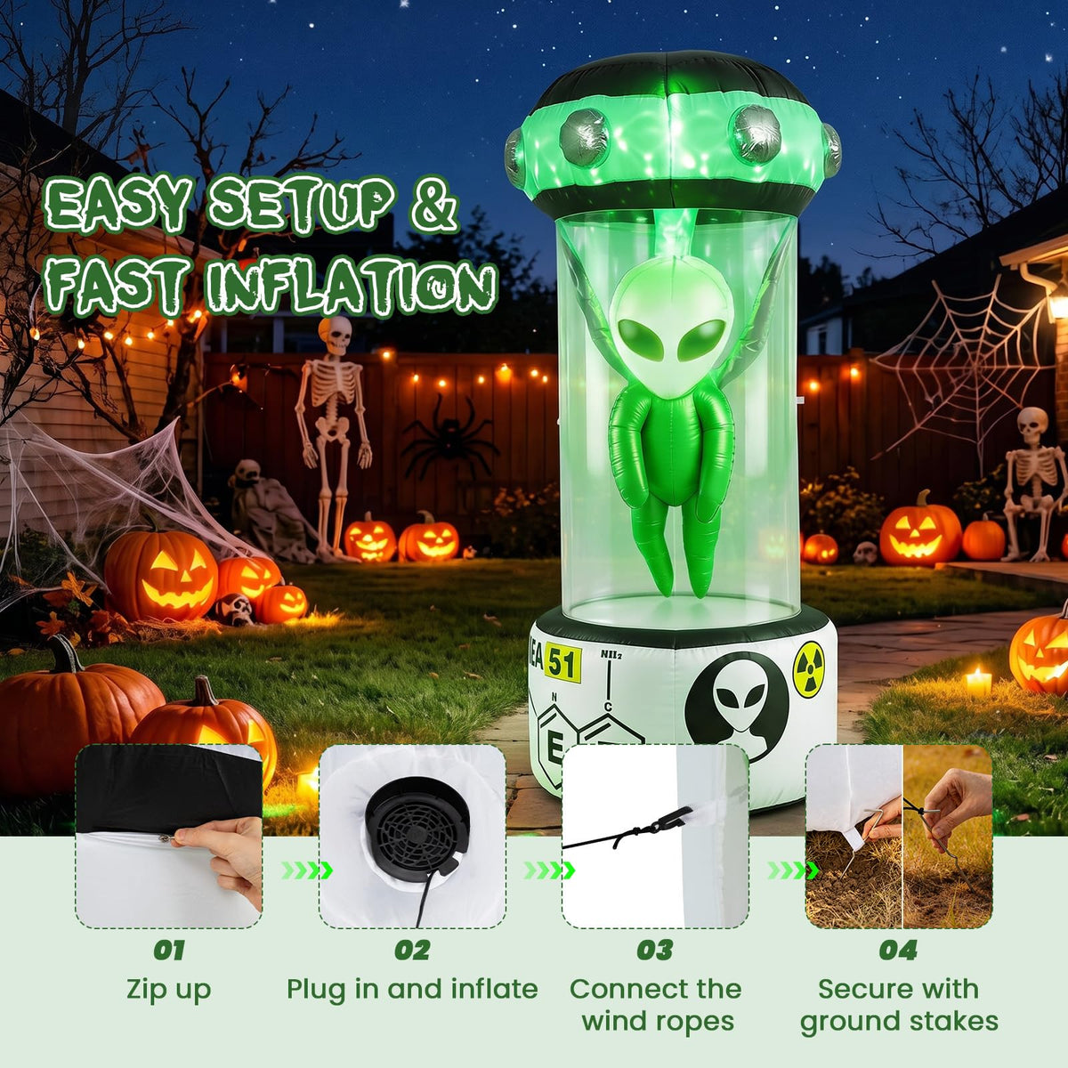 7.4 FT/225 CM Halloween Inflatable Alien