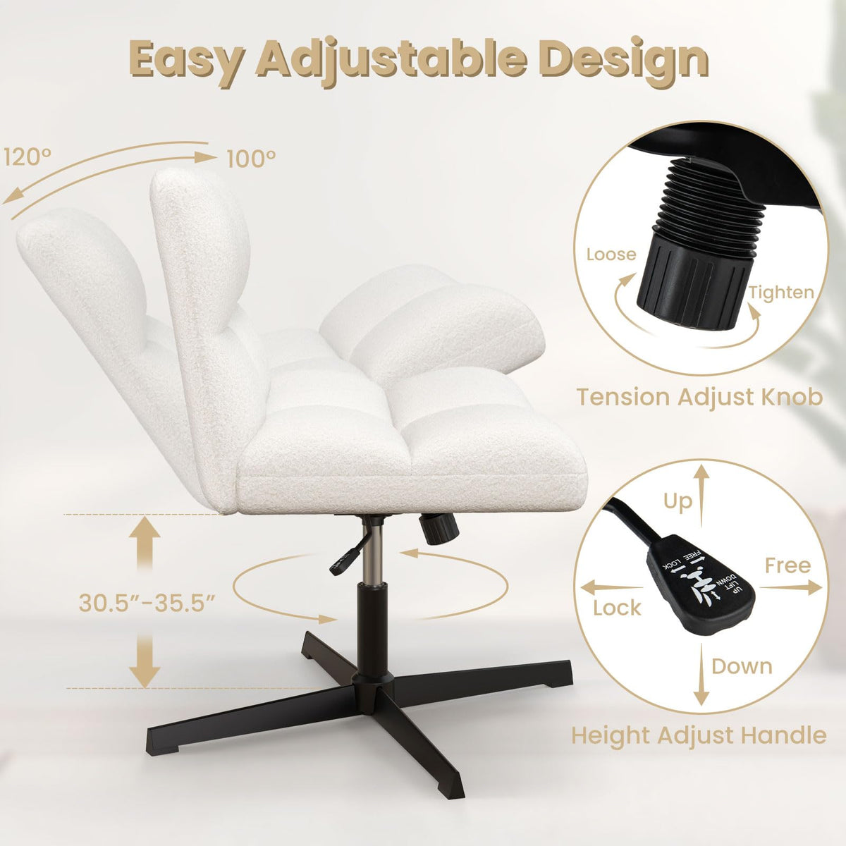 Cross Legged Office Chair - Goflame