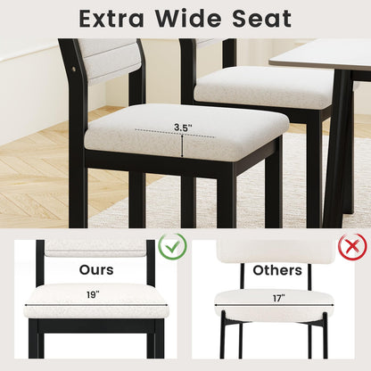 Goflame Sherpa Kitchen Chairs with Wood Frame & Padded Seat