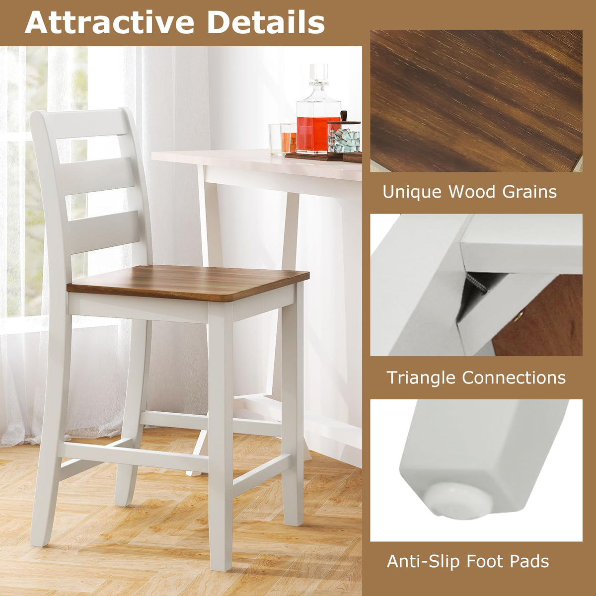 Goflame Counter Height Bar Stools Set