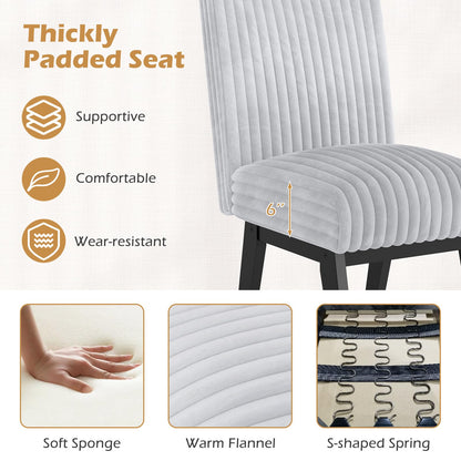 Goflame Fabric Upholstered Channel Tufted Kitchen Chair w/ 6" Thick Padded Seat & Backrest