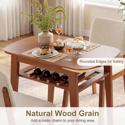 Goflame Space Saving Kitchen Table and Chairs Set w/Rubber Wood Frame