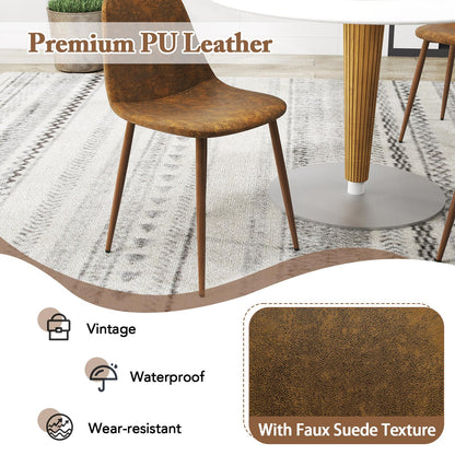 Goflame Upholstered Dining Chairs Set of 4 PU Leather Kitchen Side Chairs w/Padded Seats