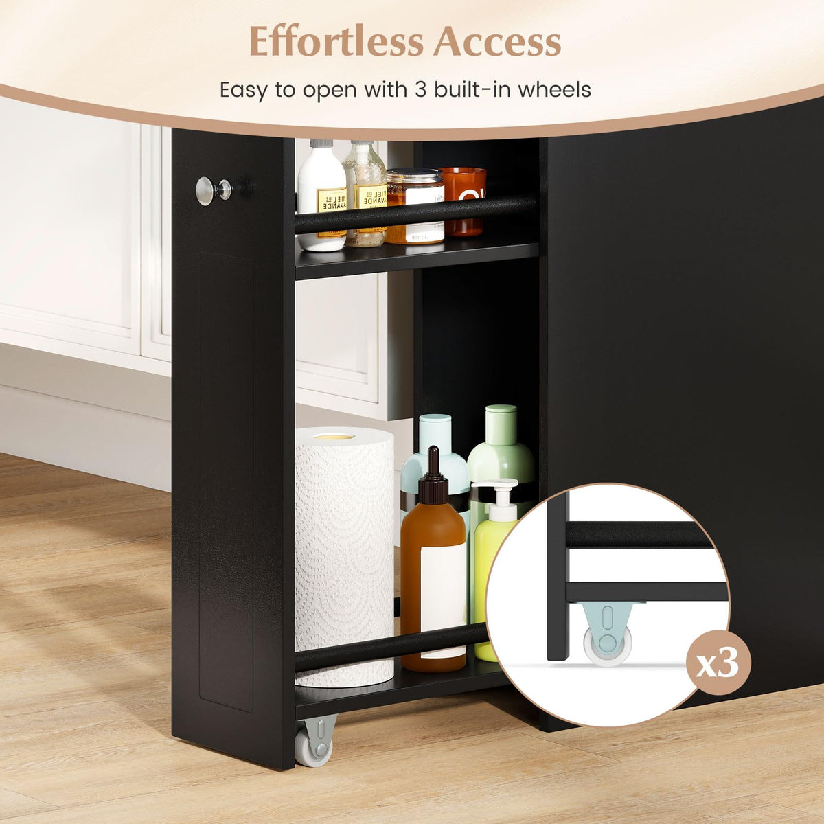 Goflame Slim Bathroom Storage Cabinet for Living Room