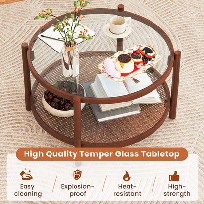 Goflame Rattan Coffee Table