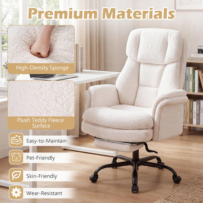 Goflame Criss Cross Legged Reclining Desk Chair with 5-Level Adjustable Armrests