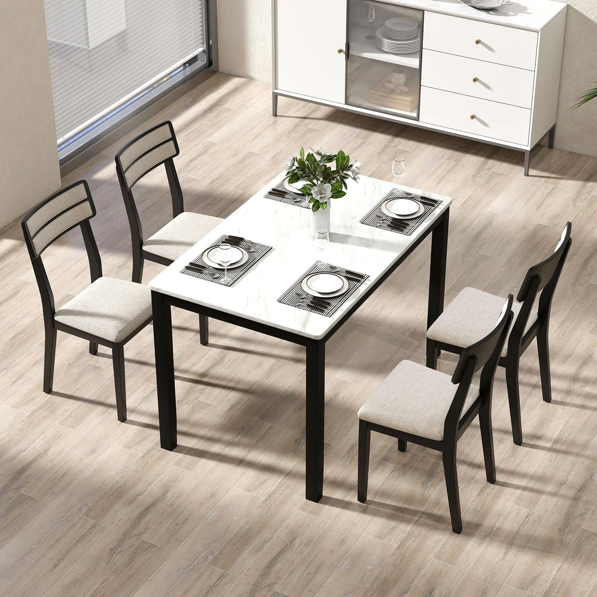 Goflame Modern Dining Chairs Set of 2/4 Upholstered Kitchen Chair