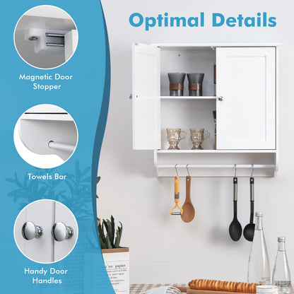 Bathroom Cabinet Wall Mounted - Over The Toilet Medicine Cabinet with Double Doors - Goflame