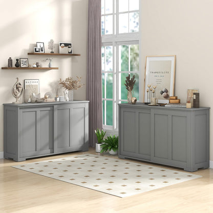 Goflame Buffet Cabinet with Storage, Coffee Bar Wine Cabinet, Farmhouse Sideboard w/Sliding Door