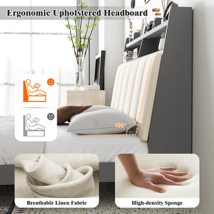 Goflame Full Size Bed Frame with Storage