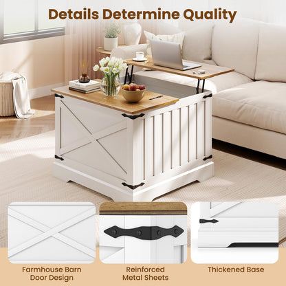 Goflame 31.5" Square Wood Center Table with Large Hidden Storage Compartment & Hinged Lift Top