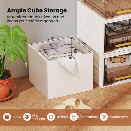 Goflame White Cubby Bookcase