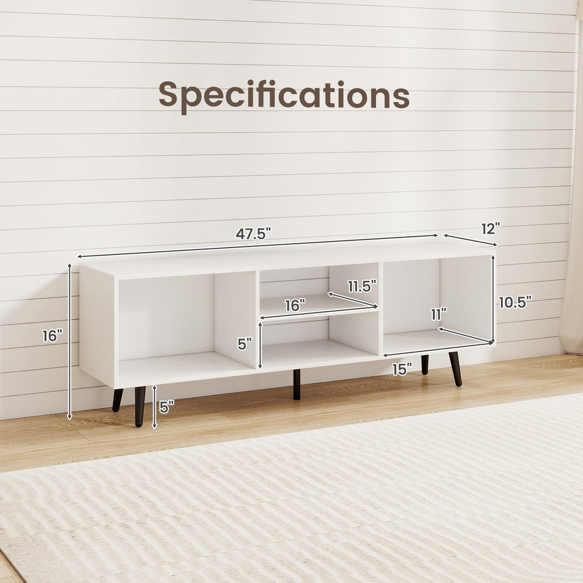 Goflame Modern TV Stand for TVs up to 55"