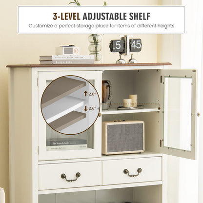Goflame Buffet Wine Cabinet with Storage - Standing Sideboard
