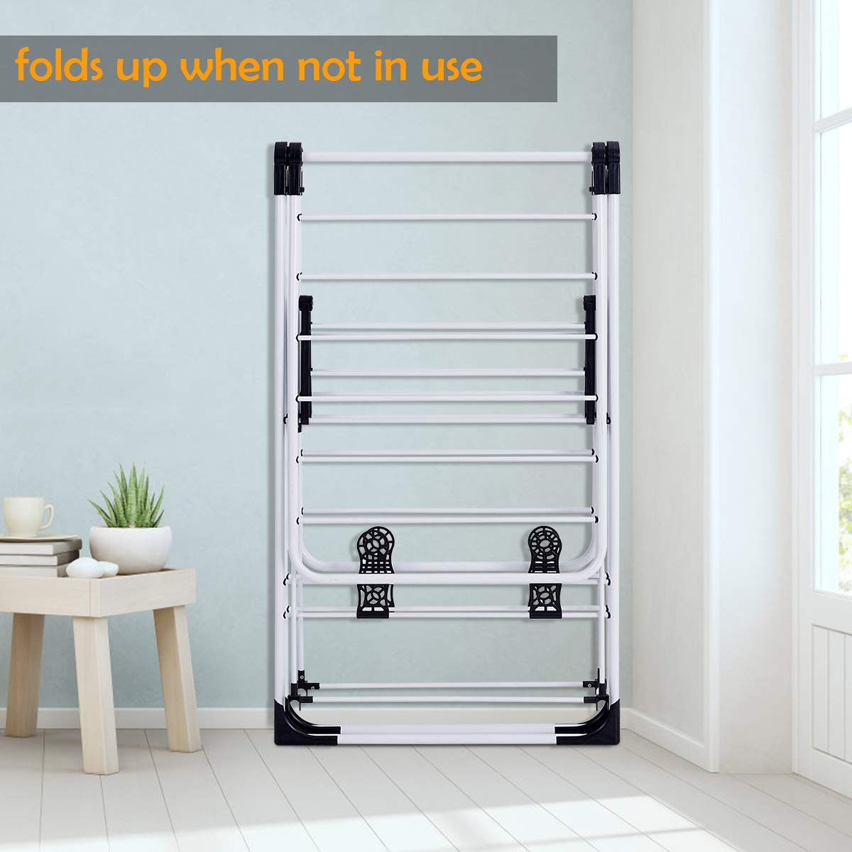 GOFLAME Steel Clothes Drying Rack with Adjustable Wings