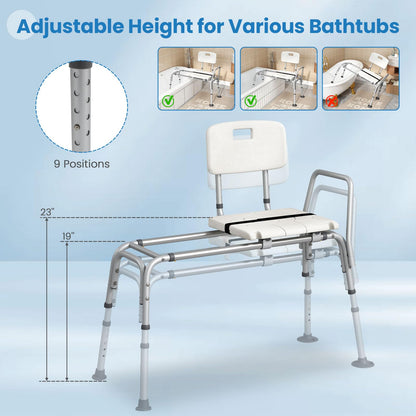Goflame Sliding Tub Transfer Bench for Bathtub