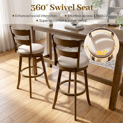 Goflame 30.5" Swivel Bar Stools Set of 2/4 with Fabric Upholstered Seat, High Back