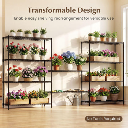 Goflame 5-Tier Metal Storage Shelving Unit with V-Shaped Wire Rack