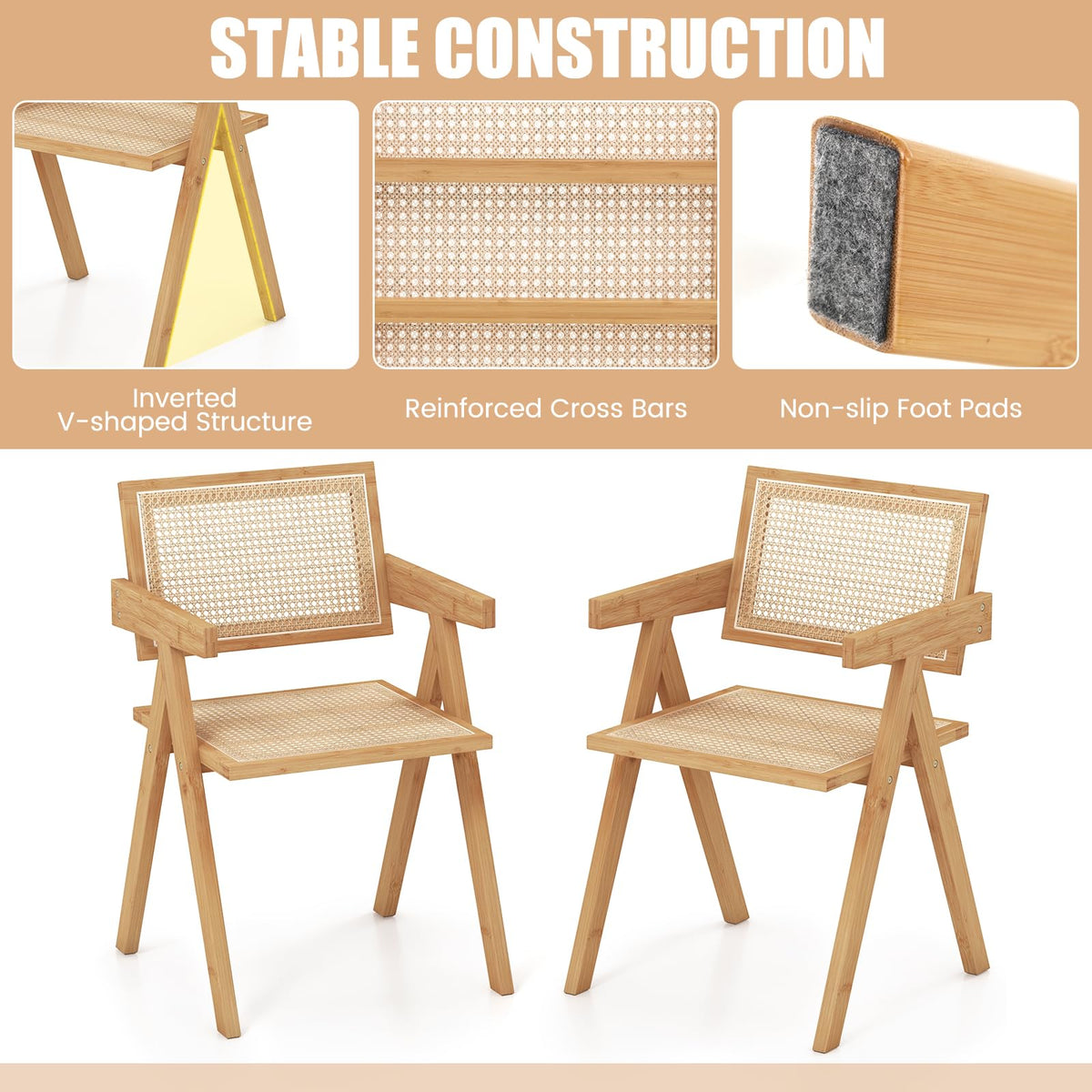 Goflame Rattan Accent Chair Set of 2