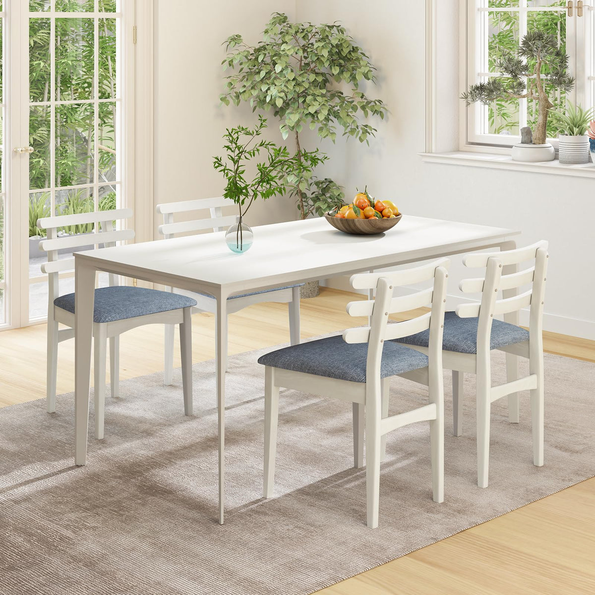 Goflame Wooden Dining Chairs Set