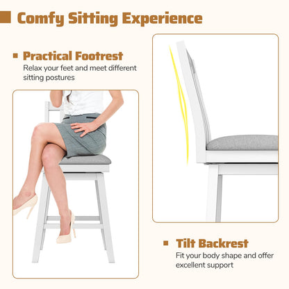 Goflame 25" Bar Stools Set of 2/4 Swivel Counter Height Bar Chairs
