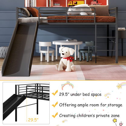 Goflame Twin Loft Bed with Slide