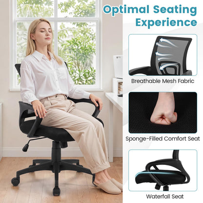 Goflame Ergonomic Mesh Office Chair | Mid-Back Computer Chair with Breathable Backrest