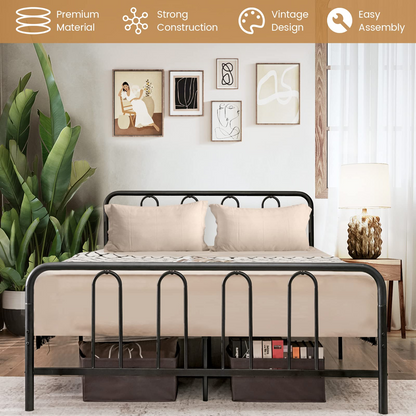 Goflame Full Size Metal Bed Frame, Modern Bed Frame