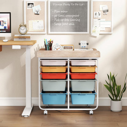 Goflame Rolling Storage Cart with 10 Drawers, Utility Cart