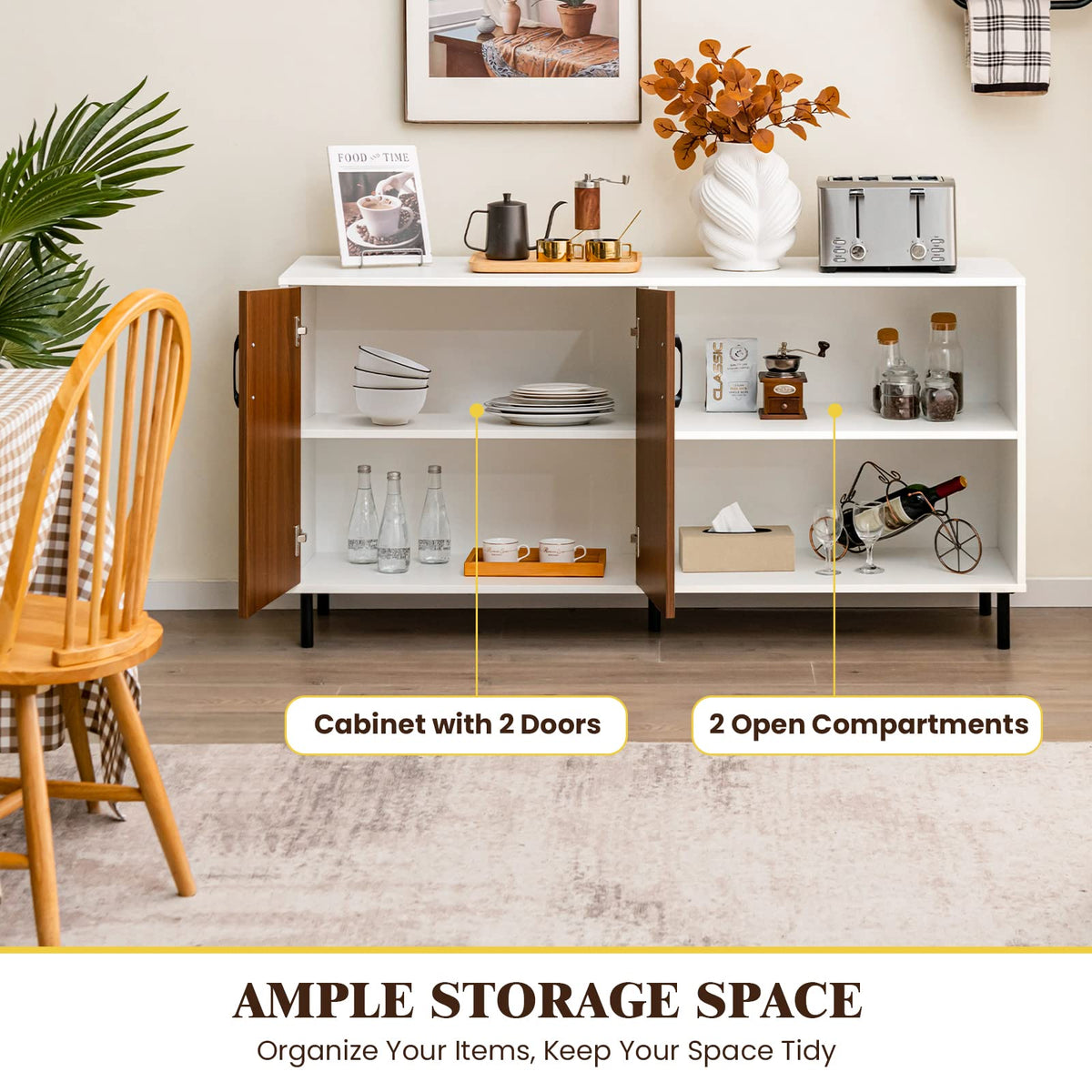 Goflame Buffet Sideboard, Modern Storage Cabinet