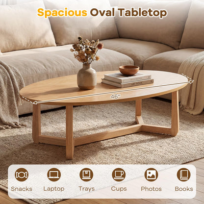 Goflame Oval Coffee Table and End Tables Set of 3