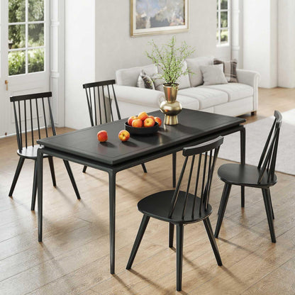 Goflame Windsor Dining Chairs Set of 2/4 Farmhouse Wooden Black Kitchen Chairs