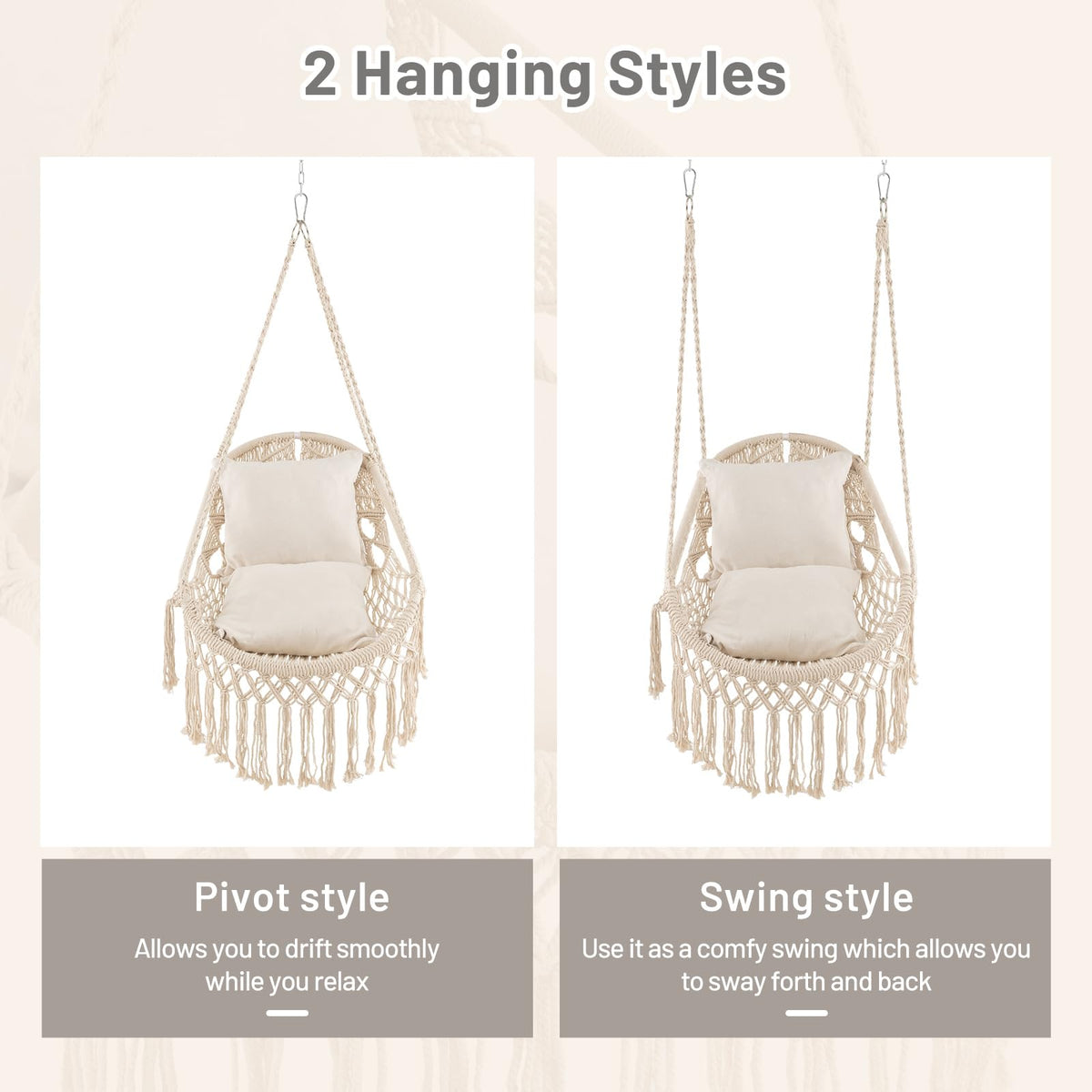 Goflame Macrame Swing Chair