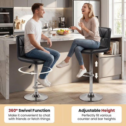 Goflame Modern Faux Leather Upholstered Counter Height Barstools Set of 2/4