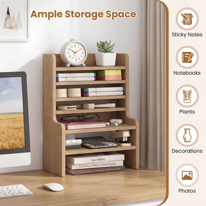 Goflame Desktop Bookshelf | 16.5" Desk Hutch Dorm with Open Cubes
