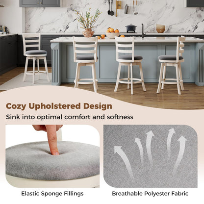 Goflame 25" Counter Height Stools Set of 2/4 with Fabric Upholstered Seat