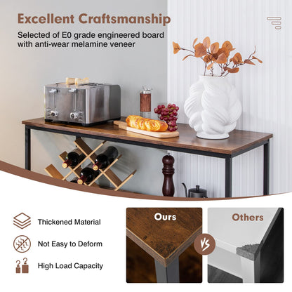 Goflame Buffet Sideboard, Wooden Cupboard, Kitchen Pantry w/Spacious Countertop, Large Open Shelf, 3 Cube Storage Cabinet