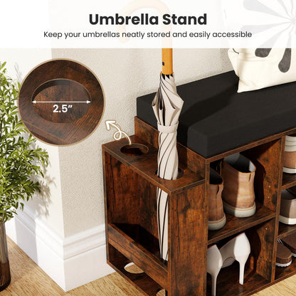 Goflame Shoe Storage Bench with Umbrella Stand
