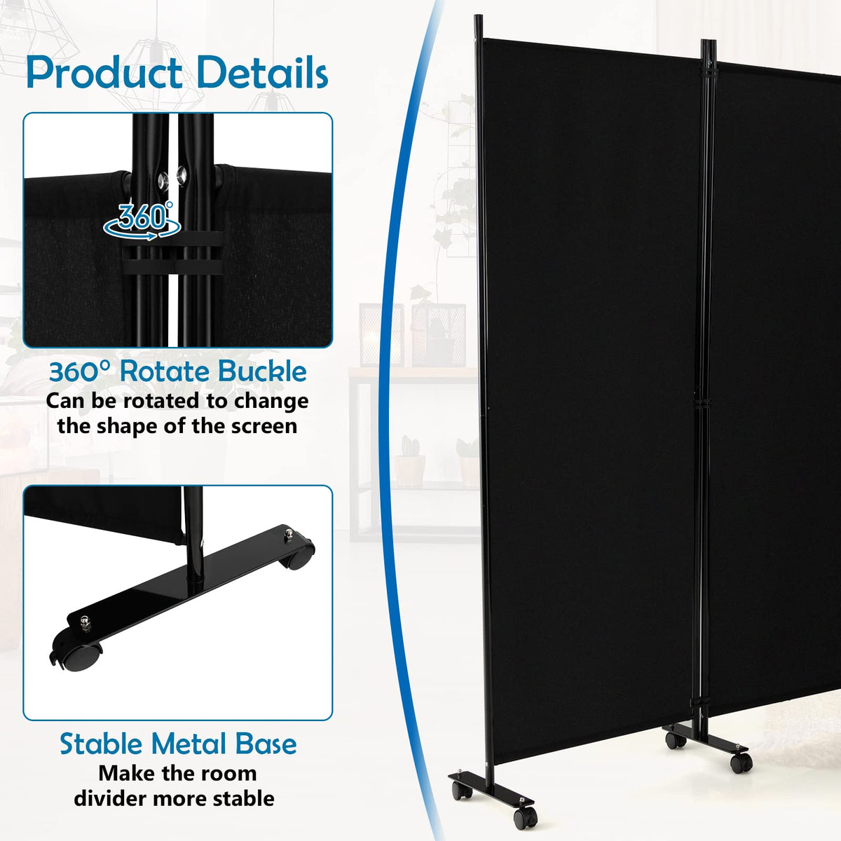 GOFLAME 6 Panel Folding Room Divider for Home Office