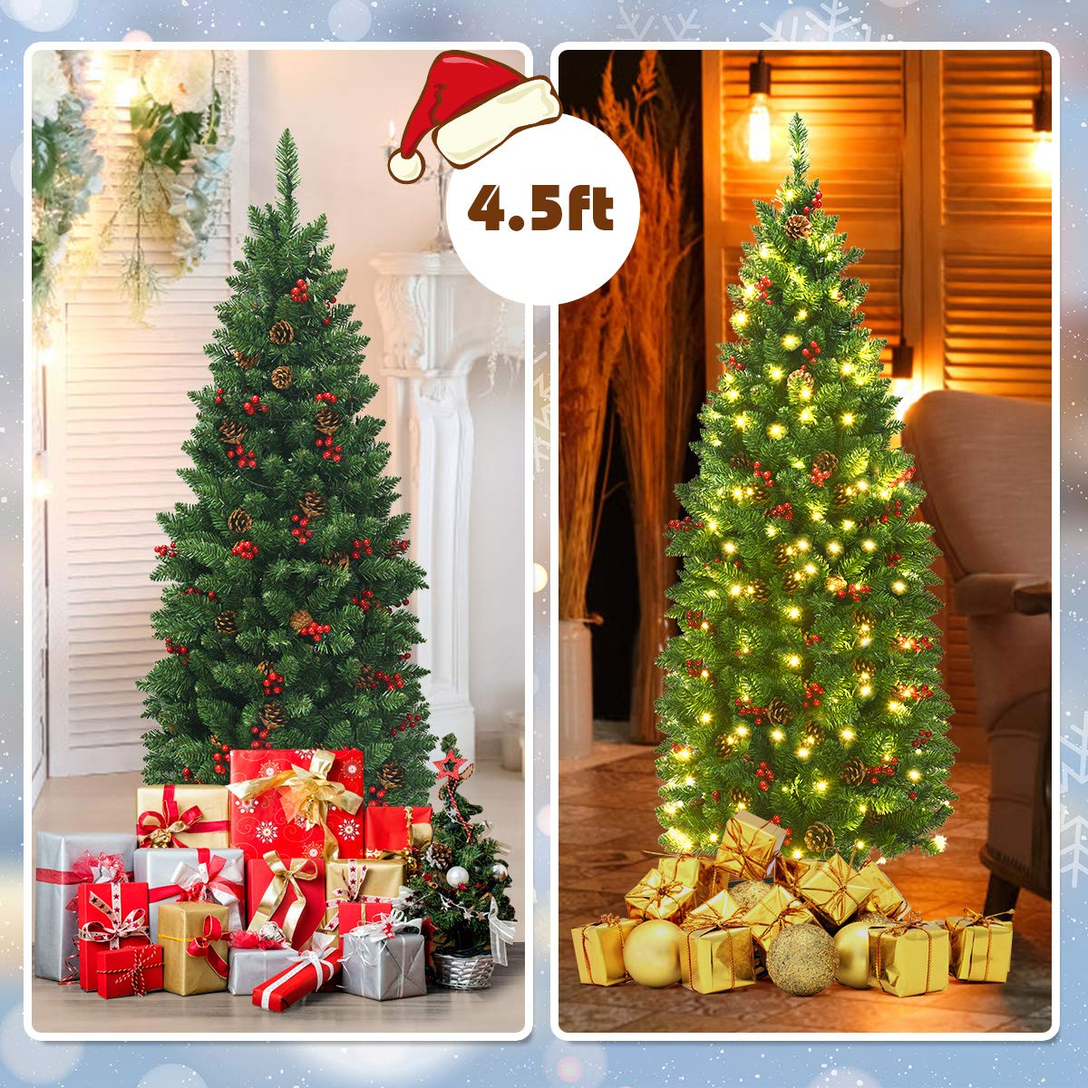 Goflame Pre-Lit Pencil Christmas Tree - GoflameUS