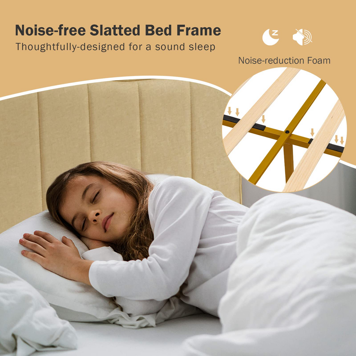 Goflame Full Size Upholstered Bed Frame