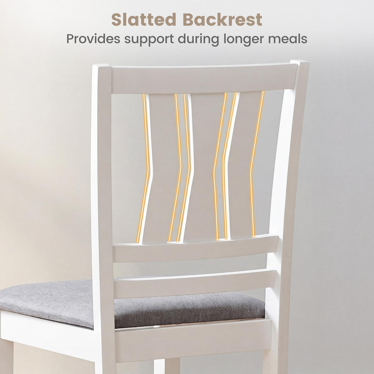 Goflame Wood Dining Chairs Set of 2/4 with Slat Back