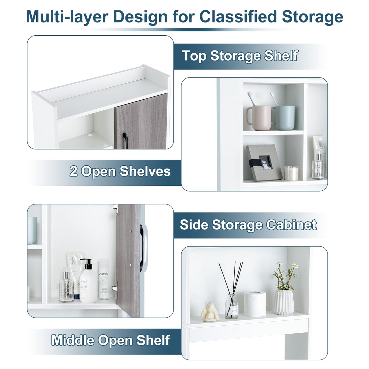 Goflame Over-The-Toilet Space-Saving Storage Cabinet