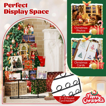 Goflame 2 Pack Christmas Tree Photo Holder with 36 Round Clips