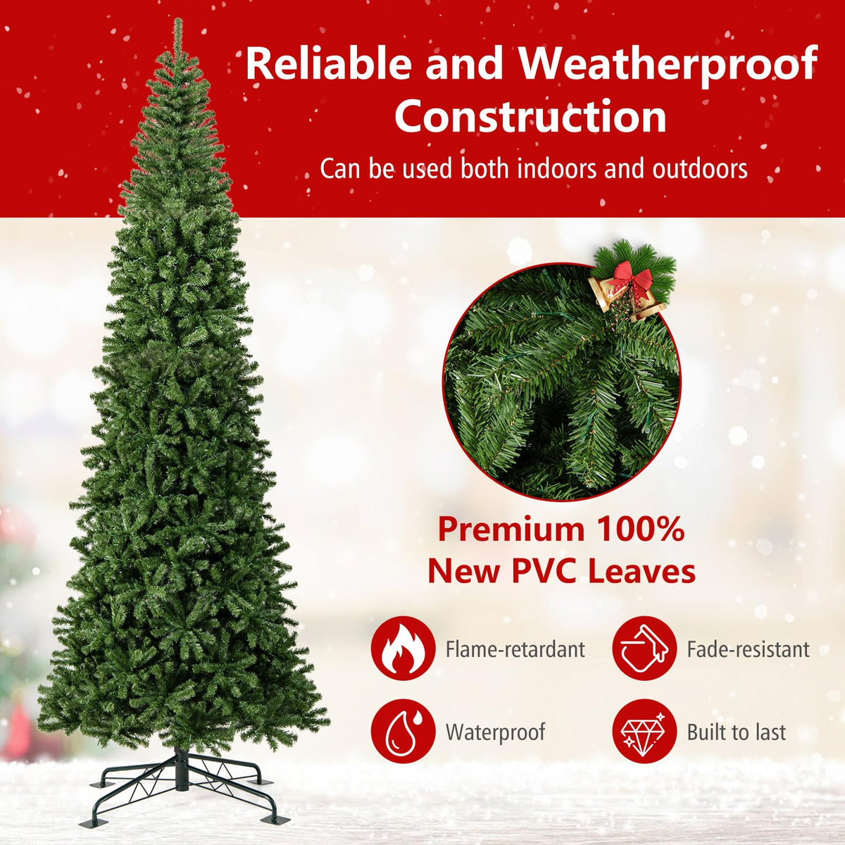 Goflame 12 FT Pre-Lit Artificial Christmas Tree with Quick Power Connector
