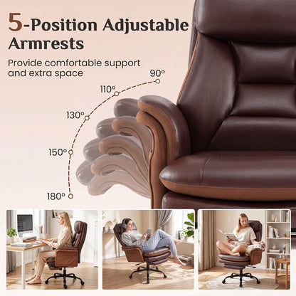 Goflame Big & Tall Office Chair with Adjustable Armrest